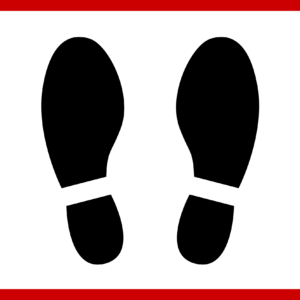 足跡 フロアサイン 誘導用 足元マーク 立ち位置表示 店舗・施設・工場向け 250×300mm