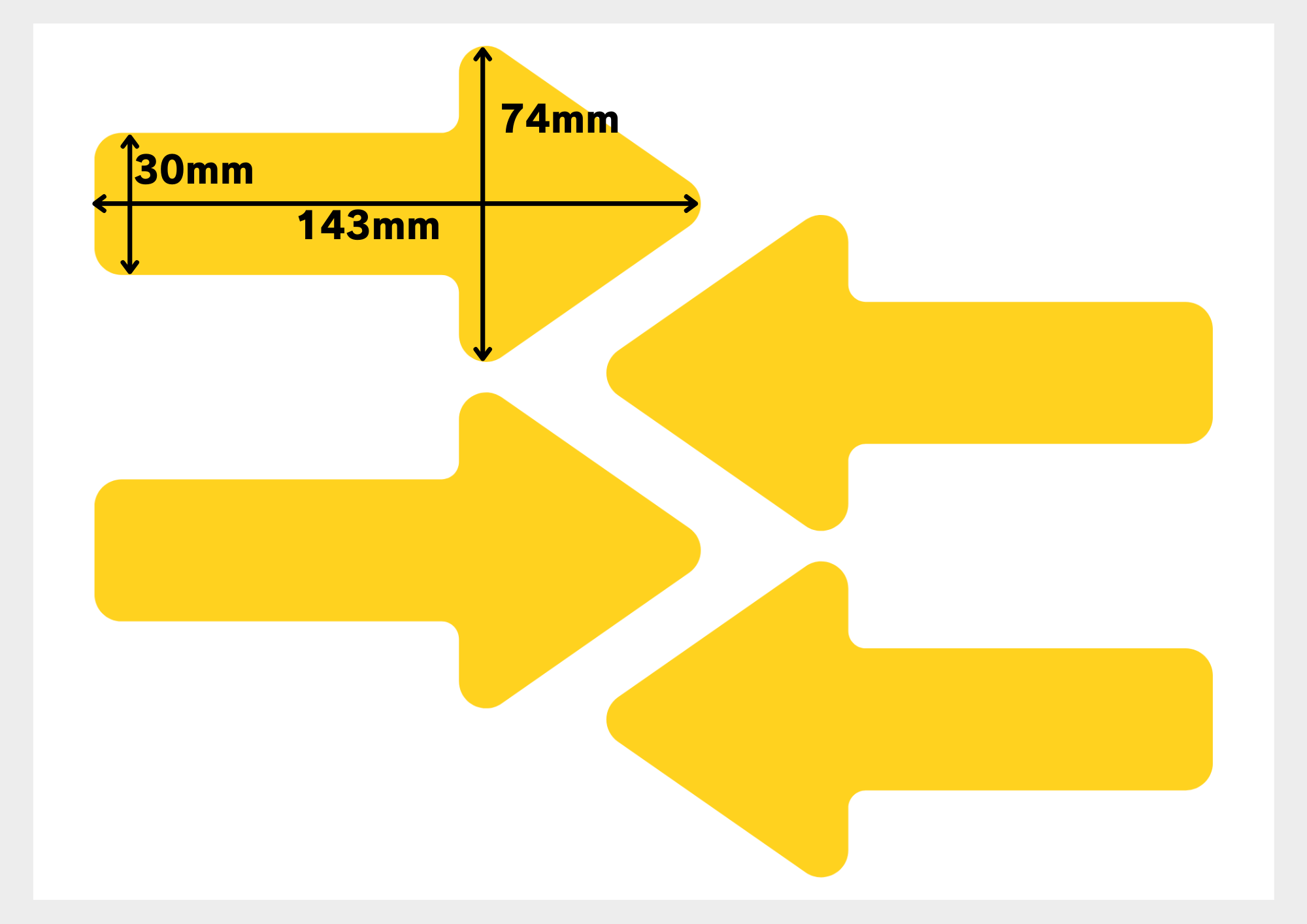 矢印フロア位置誘導マーク 2枚セット(8ピース)床用 区画整理・動線表示用