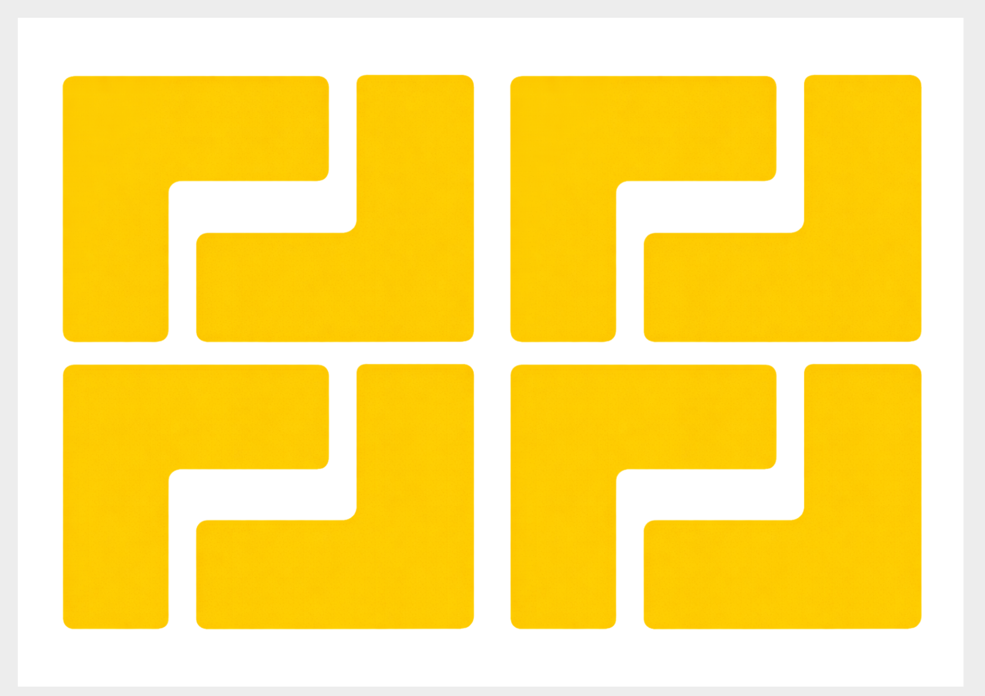 L字フロア位置決めマーク 2枚セット(16ピース)床用 区画整理・定位置管理用