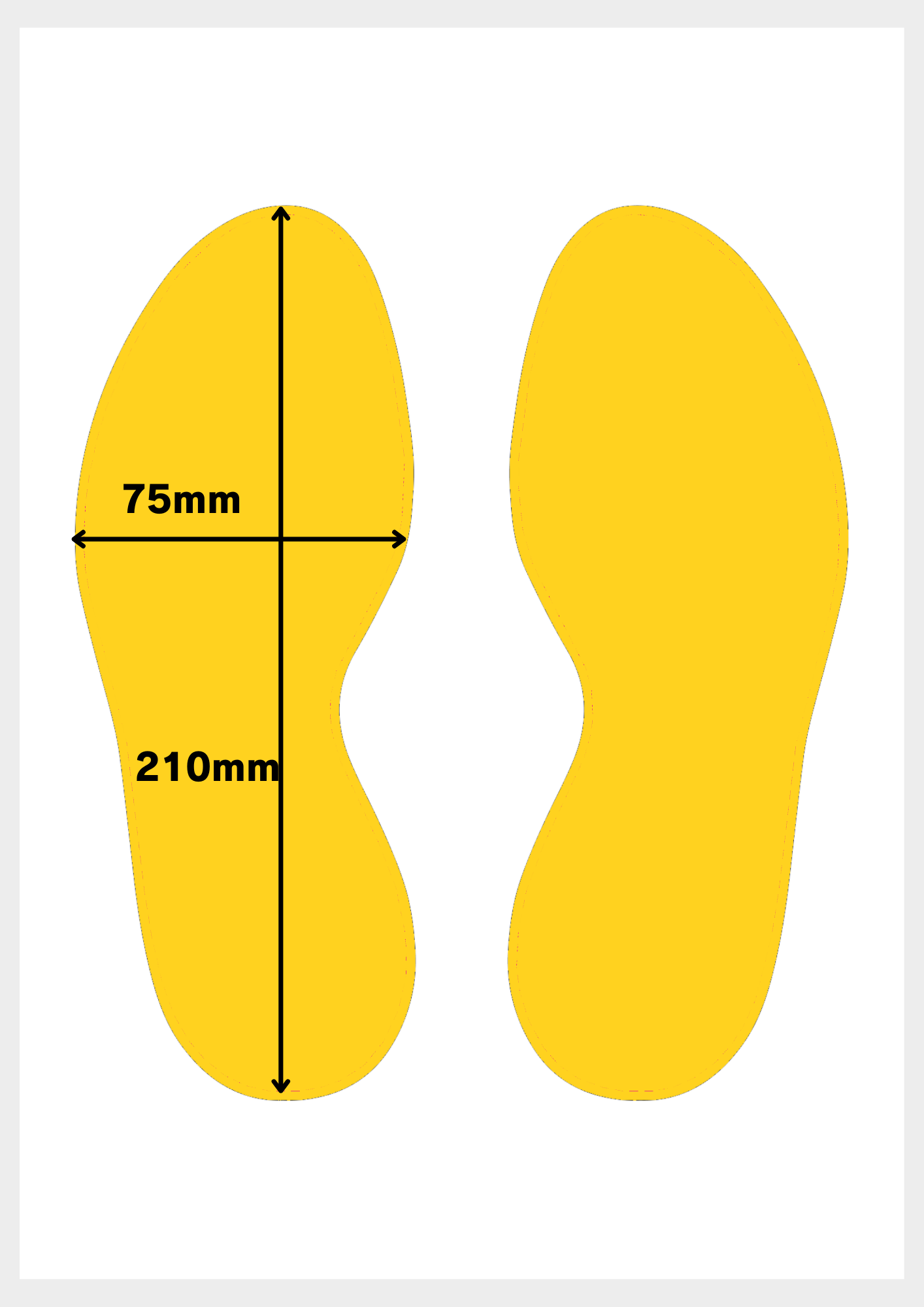 足型フロア位置表示マーク 2枚セット(左右1組)床用 区画整理・立ち位置表示用