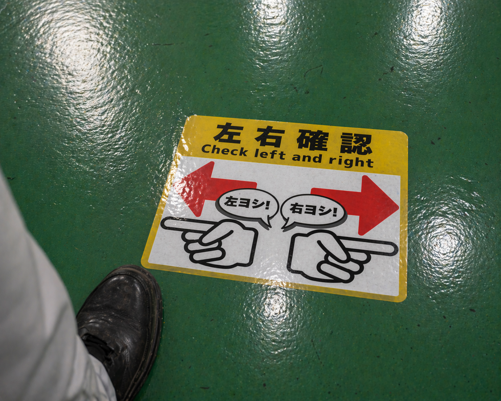 左右確認フロアサイン事例画像